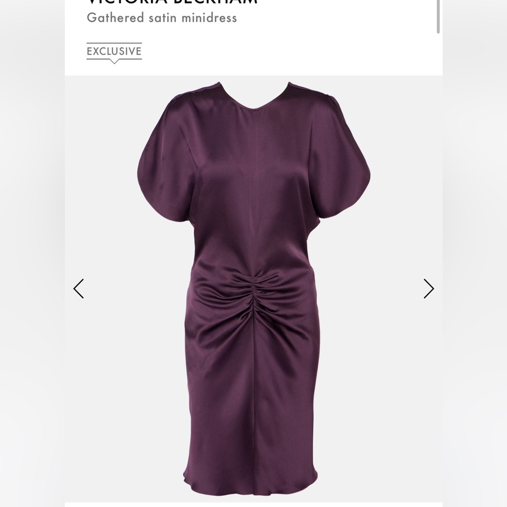 Victoria Beckham Satin Midi Dress in Burgundy/ Fig Color